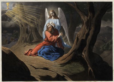 Agony in the Garden - Kristi bön i Olive Garden. Anonym gravyr från mitten av 1800-talet. av Unknown artist