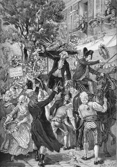 Aix en Provence (Aix-en-Provence), Bouches du Rhone (13) (1789): Honore Gabriel (Honore-Gabriel) Riqueti, greve av Mirabeau (1749-1791) under hans val till suppleant i generalförsamlingen av den tredje Delstaten Aix en Provence (Aix-en-Provence). Det är wr av Unknown artist