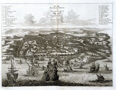Alexandria utsikt över havet - gravyr av Dapper av Unknown artist