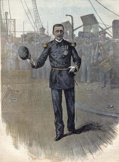 Alfred Albert Gervais (1837 - 1921), fransk amiral, chef för marinstaben 1892. Gravyr från 1892. av Unknown artist