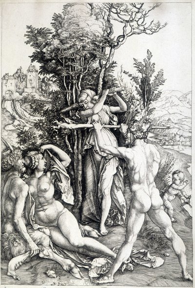 Allegorisk figur av svartsjuka - gravyr 1500-talet av Unknown artist