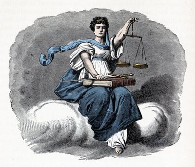 Allegory of Justice - 1882 - Träsnitt - av Unknown artist