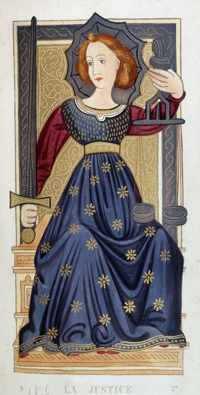 Allegory of Justice After a Miniature - 1800-talet av Unknown artist