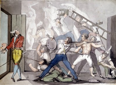 Allegori över målaren. 1800-talsgravyr. av Unknown artist