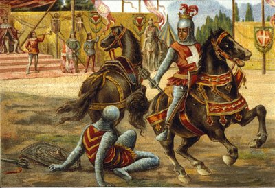 Amedee VII av Savoyen (1360 -1391) sa The Red Count under en turnering. Amedeo VIII av Savojen (den så kallade Rosso). av Unknown artist