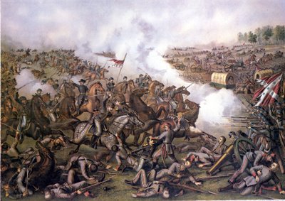 Amerikanska inbördeskriget (1861 - 1865): Battle of Five Forks (Virginia) 1 april av Unknown artist