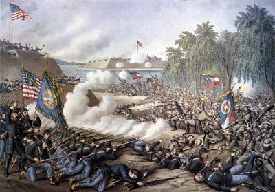 Amerikanska inbördeskriget (1861 - 1865): Första slaget vid Korinth (Mississippi) 29 april-10 juni av Unknown artist