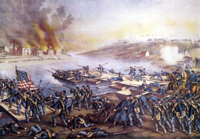 Amerikanska inbördeskriget (1861 - 1865): Första slaget vid Fredericksburg (Virginia) 11 december av Unknown artist