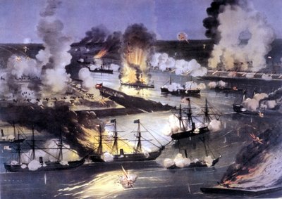 Amerikanska inbördeskriget (1861 - 1865): sjöstrid om Mississippi av Unknown artist