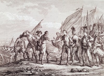 Amerikanska revolutionskriget: överlämnande av general Burgoyne i Saratoga av Unknown artist