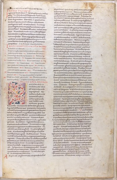 En illuminerad sida från en bibel från 1000-talet av Unknown artist