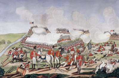 Anglo American War of 1812 (Andra frihetskriget): General Edward Pakenhams (1778-1815) död under slaget vid New Orleans (Louisiana, USA) av Unknown artist