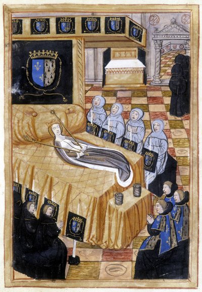 Anne av Bretagne på sin dödsbädd (1514). av Unknown artist