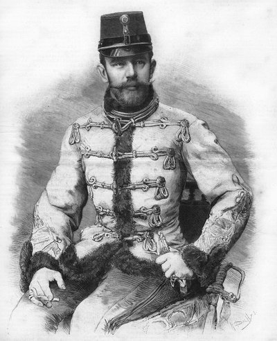 Ärkehertig Rudolf av Habsburg (1858-1889), kronprins av Österrike. Gravyr 1889. av Unknown artist