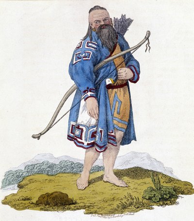 Archer av en rysk befolkning. Illustration från 1803. av Unknown artist