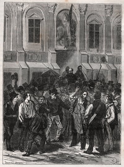 Armand Barbes, fransk revolutionär (1809-1870) före hans arrestering den 12 maj 1839 - Gravering av 1882 i "Histoire de dix ans: 1830-1840"" Louis-Blanc (1811-1882) av Unknown artist