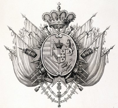 Arms of Tuscany, tidigt 1800-tal. Leopold av Toscana. av Unknown artist
