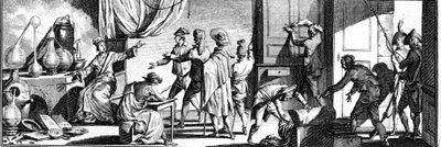 Arrestering av Lavoisier i hans studio. av Unknown artist