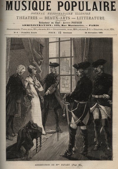 Gripande av Madame Favart Marie Justine Benoite Duronceray, dit Madame Favart (1727-1772), fransk komiker och sångerska, offer för framsteg av Maurice av Sachsen (1696-1750), arresterades av honom och hölls i klostret Penitentes under den största sekr av Unknown artist