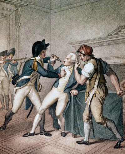 Gripande av Maximilien Robespierre, den 27/07/1794 - Gripandet av Robespierre - Robespierres arrestering av Unknown artist