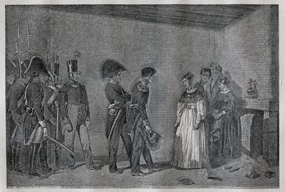 Arrestering av hertiginnan av Berry (1798-1870 Marie-Caroline de Bourbon-Sicilien) i Nantes den 7 november av Unknown artist