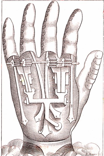 Konstgjord handprotes av den franska kirurgen Anatomist Ambroise Par av Unknown artist