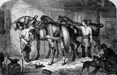 Hantverkare: Marechal Ferrants gjorde hästarnas hovar. Gravyr av 1800-talet av Unknown artist