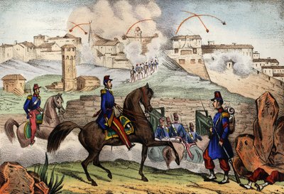 Assault of Constantine, Algeriet, efter en 7-dagars belägring av general Danrémont från den franska Armee of Africa, den 13 oktober 1839. I "" Storia d