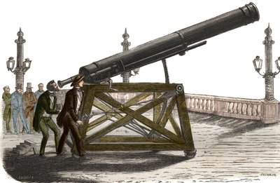 Astronomisk ram av M. Queslins Place de la Concorde i Paris. Gravyr från 1857 i "" Le Musee Des Sciences"" av Unknown artist
