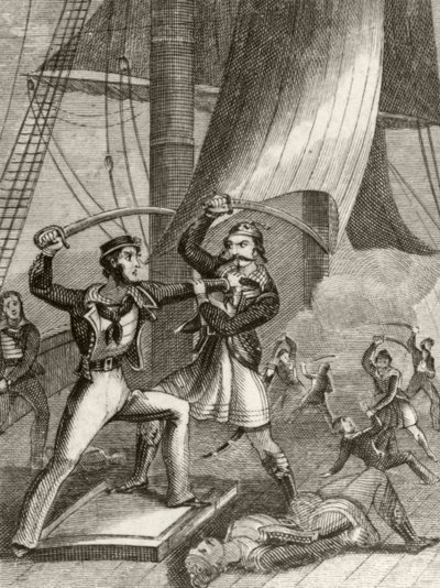 Attack av pirater av Unknown artist