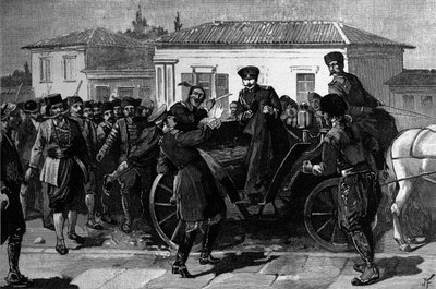 Attack på prins Ferdinand I (tsar av Bulgarien) (1861-1948) av Unknown artist