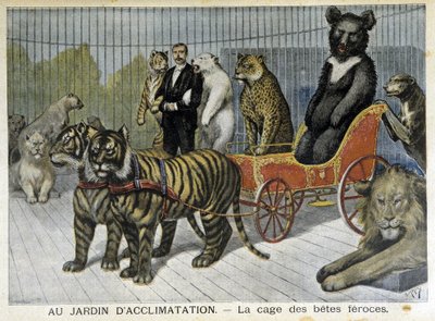 I acklimatiseringens trädgård: de vilda djurens bur - i "" Le Petite Journal"" av 1895-06-02 av Unknown artist