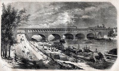 Auteuil Viaduct (Point du Jour Bridge) 1867 av Unknown artist