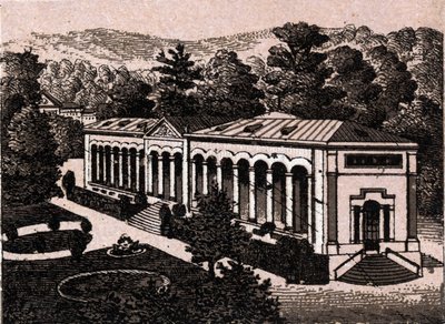 Baden Baden (Baden-Baden), Tyskland: utsikt över pelargången. i "Världen illustrerar 168 vyer"" Odaterat (slutet av 1800-talet) av Unknown artist