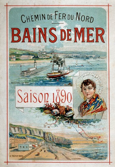 Bains de mer: Boulogne-sur-Mer, Le Treport - Annonsaffisch för Northern Railway av Unknown artist