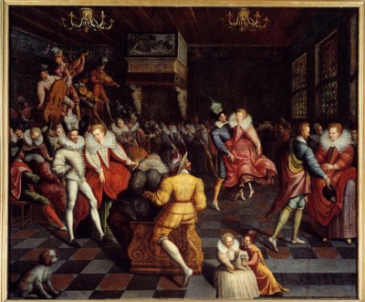 Bal på domstolen av Valois Anonym målning. 1500-talet. Sön 1,63x1,94 m Rennes, musee des Beaux Arts av Unknown artist