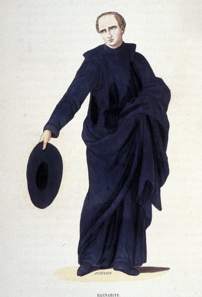 Barnabit. Gravyr från ett album på religiösa beställningar, Paris av Unknown artist