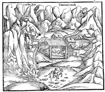 Baden i Baden (Österrike), gravyr från 1500-talet. av Unknown artist