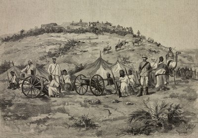 Batteri av Federico Ciccodicola (1860-1924), Eritrea, teckning av E X från L