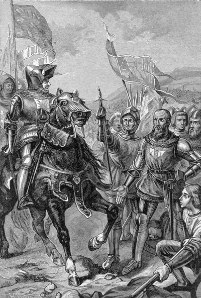 Slaget vid Cocherel (idag Houlbec-Cocherel, nära Evreux), 16 maj av Unknown artist