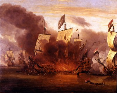Slaget vid Solebay: 7/06/1672. av Unknown artist