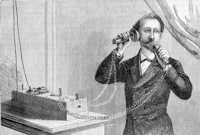 Bells telefon. 1800-talsgravyr. av Unknown artist