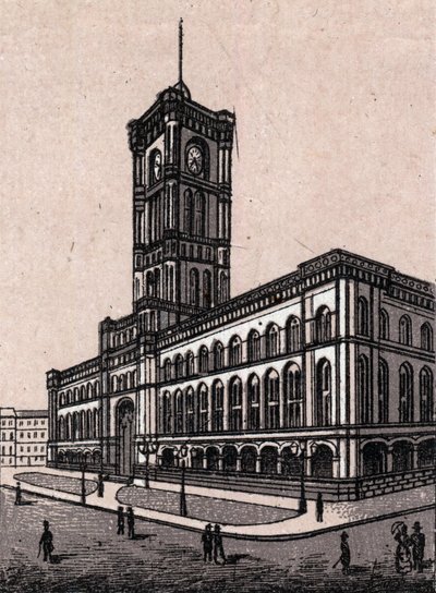 Berlin, Tyskland: utsikt över rådhuset. i "" Världen illustrerar 168 vyer"" Odaterat (slutet av 1800-talet) av Unknown artist