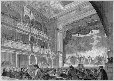 Berlin, utsikt över Wallner-teaterns nya sal som byggdes om 1865. I "" L