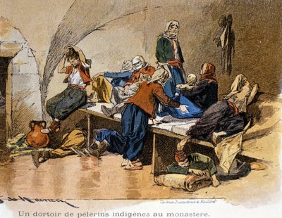 Bethleem. En pilgrimshem vid klostret. 1800-talet. av Unknown artist