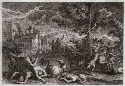 Bibeln från Royaumont, Gamla testamentet: Egyptens tio sår. Illustration av 1811. av Unknown artist