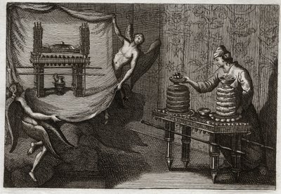 Bible of Royaumont, Gamla testamentet: Tabellen med förslagsbröden i tabernaklet. Illustration från 1811. av Unknown artist
