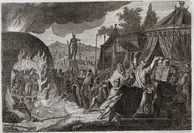Bibeln från Royaumont, Gamla testamentet: Babylons tre barn i ugnen. Kung Nebukadnessar II kastar tre unga hebreiska män in i en brinnande ugn, varifrån de på ett mirakulöst sätt förlossas. De kallas Ananias, Azarias och Misael (eller Shadrac av Unknown artist