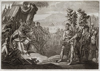 Bibeln från Royaumont, Gamla testamentet: Tolv spioner. Mose sände tolv spioner för att erkänna Kanaans land (förlovat land). De får folket att viska, och Gud, för att straffa dem med detta sorl, försäkrar dem att de aldrig kommer att komma in på denna jor av Unknown artist
