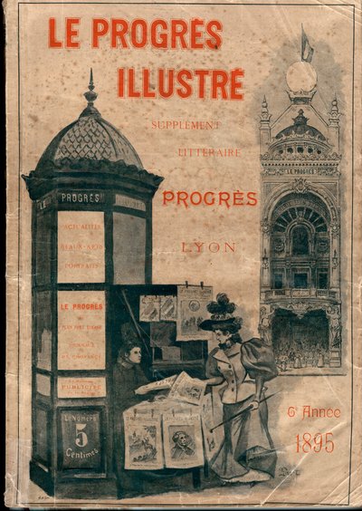 Bindning av "Le Progres illustré"" litterärt tillägg till Lyons framsteg 1895 (Morris Column) av Unknown artist